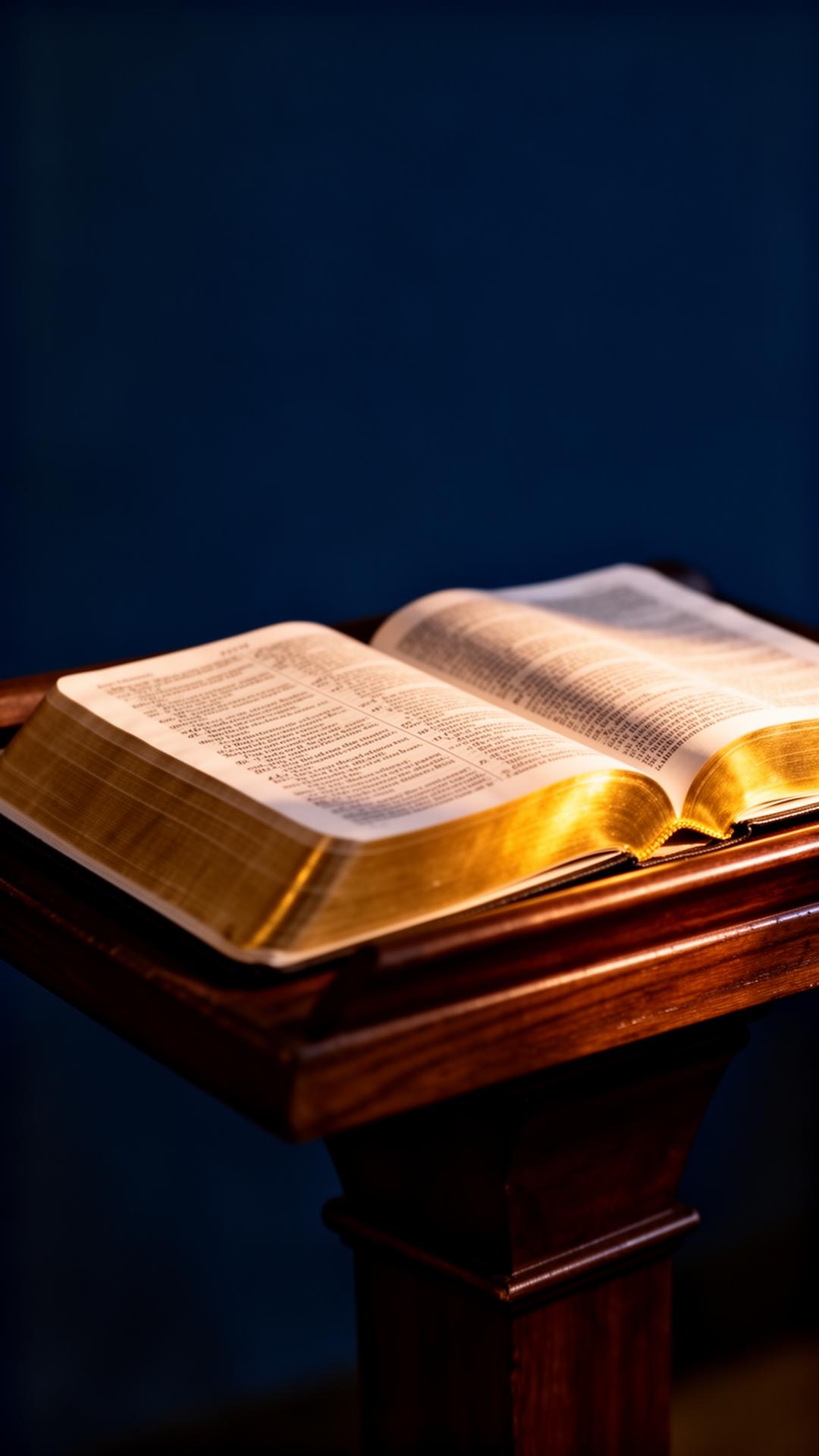 Open Bible on a lectern