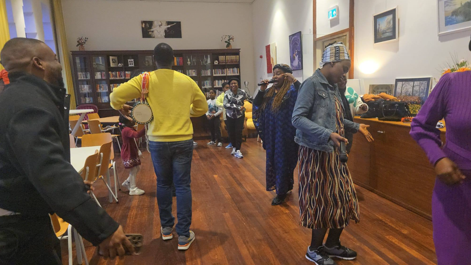 Congregation in worship